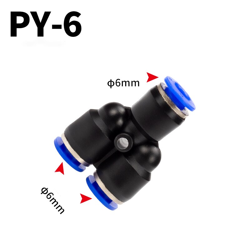 Pipe Fittings Plastic Pneumatic Connector Fitting Quick Push For Air Water Connecting PY PW Connect 4 6mm 8mm 10mm 12mm Y Shape: Red