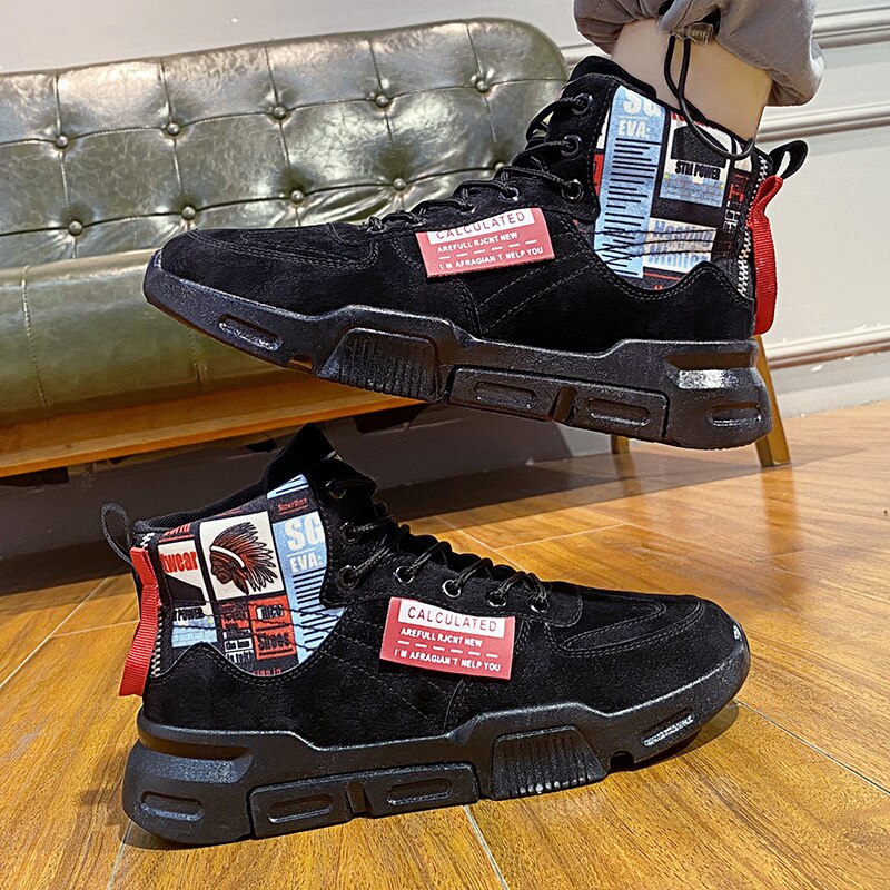 Hommes baskets haut Jogging chaussures hommes chaussures décontractées respirant chaussures de marche hommes vulcaniser chaussures chaussures légères chaussures populaires