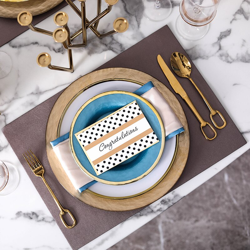 Luxury Lake Blue Glass Dinner Plate Modern Phnom Penh Glass Dinnerware Set For Wedding Banquet Round Plates Home Decor Supplies