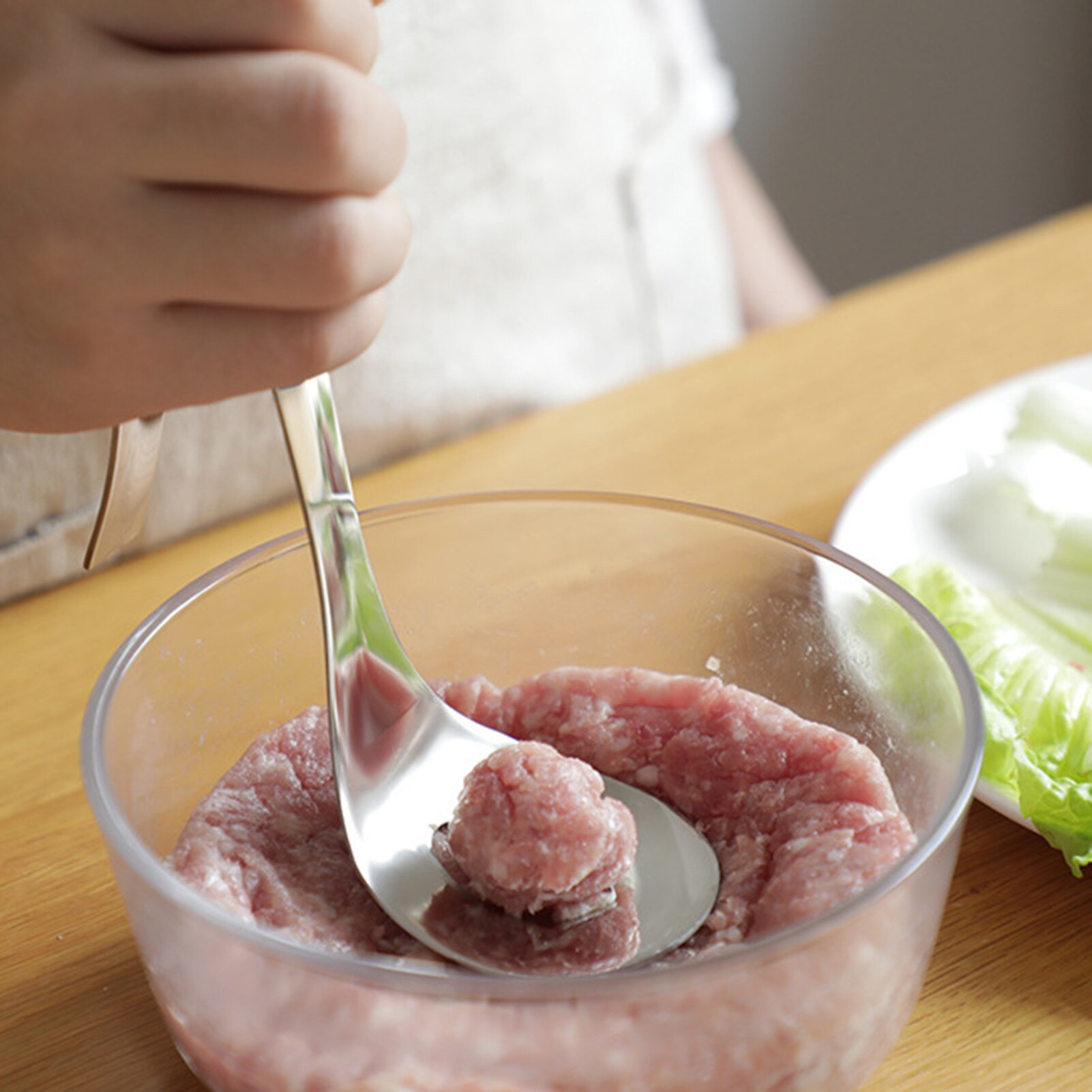 Rustfrit stål non-stick håndlavet frikadelle maker skimmel ske køkken gadgets