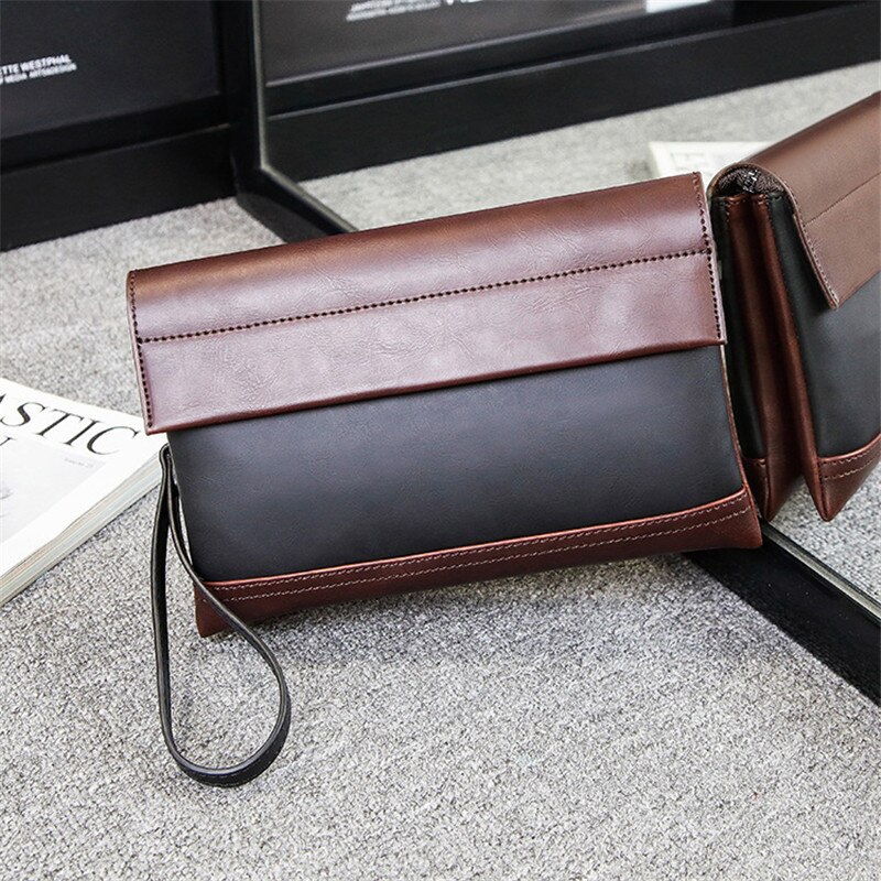 Men Envelope Bags Large Capacity Zipper Mens Clutches Wristlet Purse Handbag Evening Bag Mobile Pouch