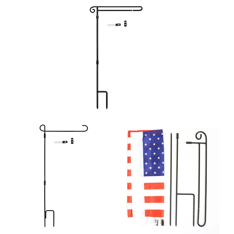 Tuin Vlag Houder Stand Yard Vlag Pole Met Vlag Anti-Wind Clip Weerbestendige Metalen Yard Vlag Hanger Outdoor Tuin decor