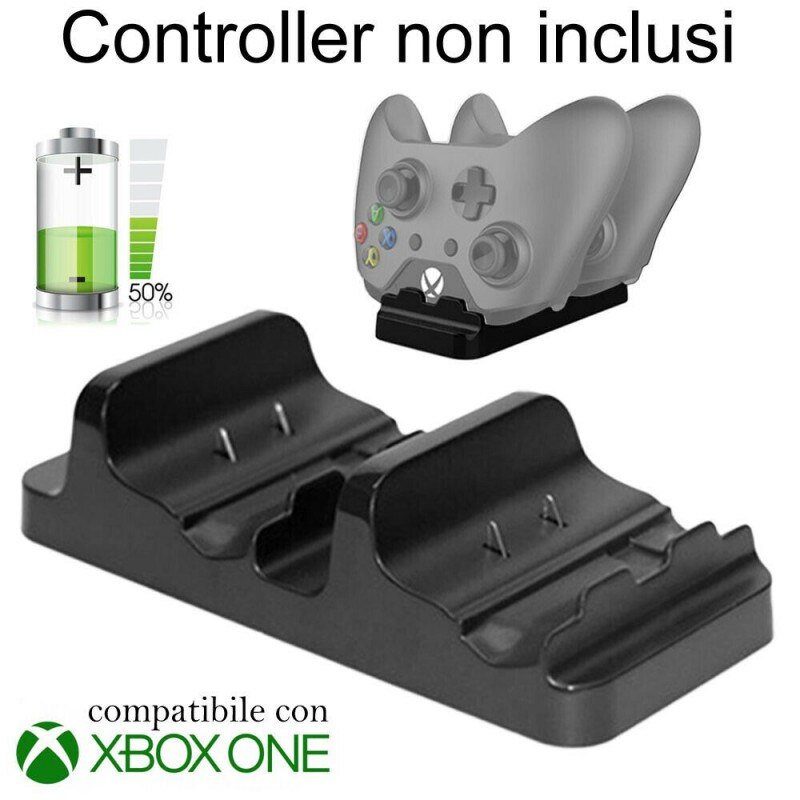 In piedi NERO supporto ricarica controllore Xbox uno S doppio caricatore telecomando da gioco