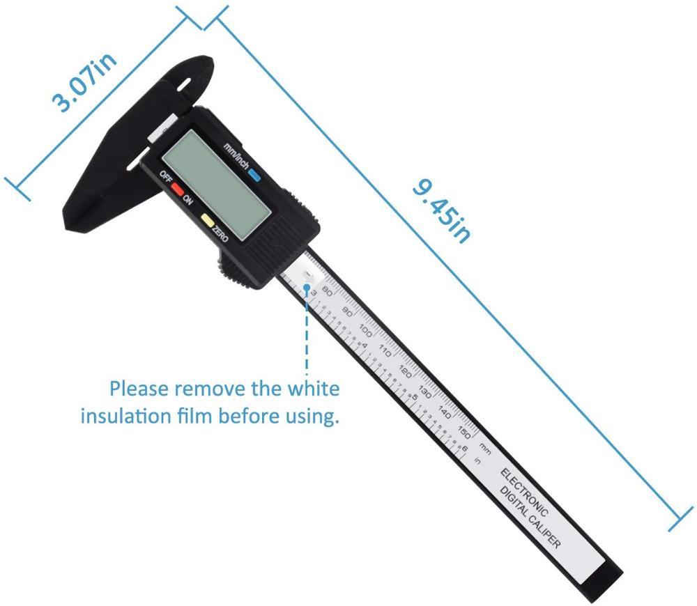 High precision electronic digital display Vernier caliper 0-150mm plastic measuring tool inner diameter outer gauge ruler