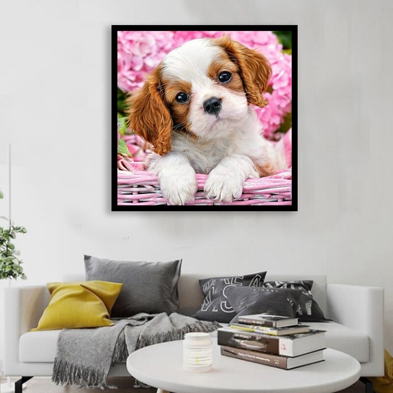 DIY 5D Diamond Painting Kits for Adults Embroidery Diamond Full Drill Home Wall Decor Cute Dog