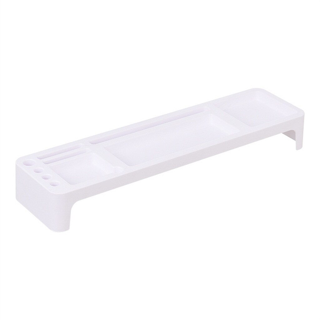 Office Storage Rack Desk Organizer Table Stationery Holder Desktop Organizer for Computer/Keyboard/Textbooks/Pad/Phone Organizer: White