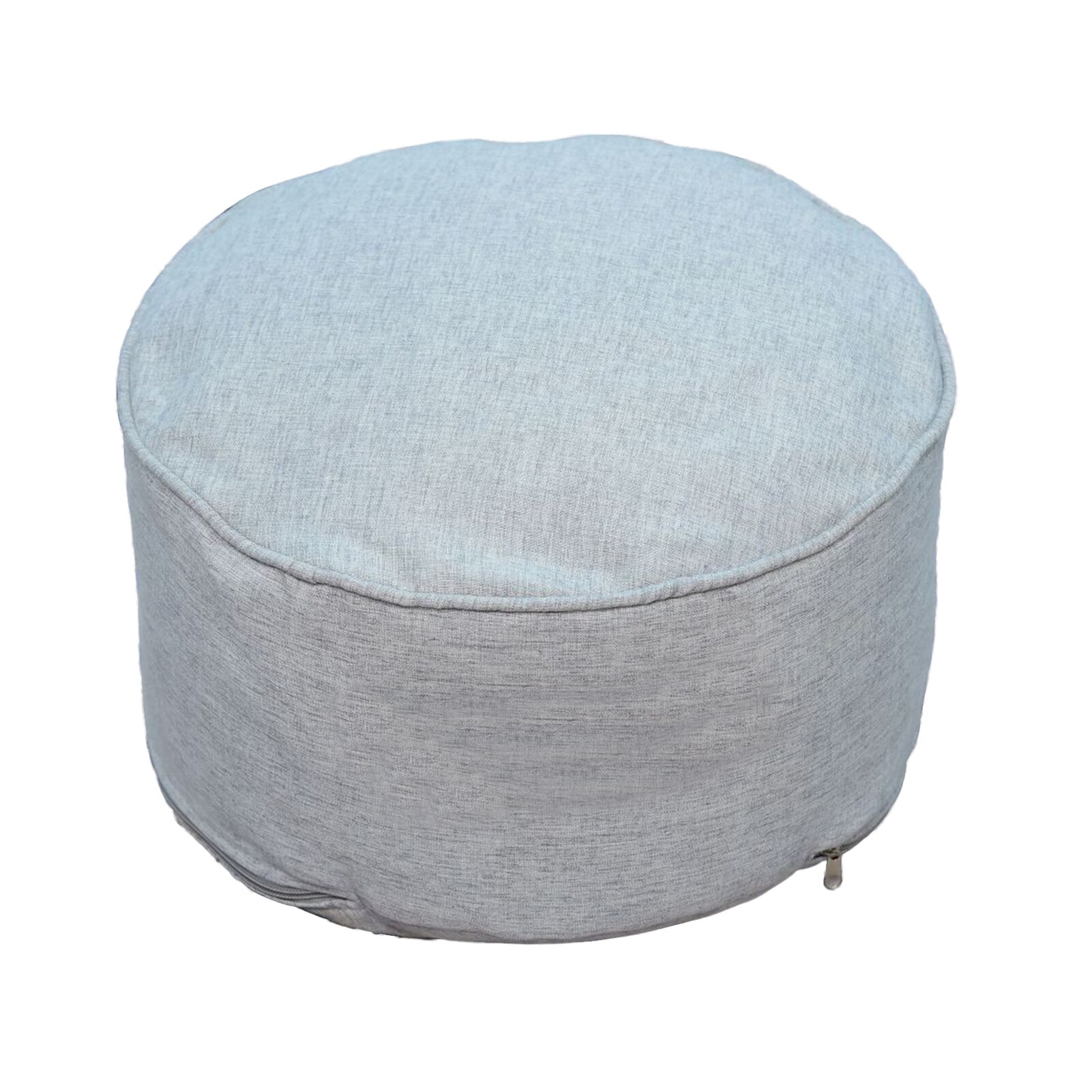 Solid Linen Pouffe Footstool Detachable Pull-Tab Shoe Changing Bean Bag Sofa Stool Round Ottoman Modern Living Room Home Decor