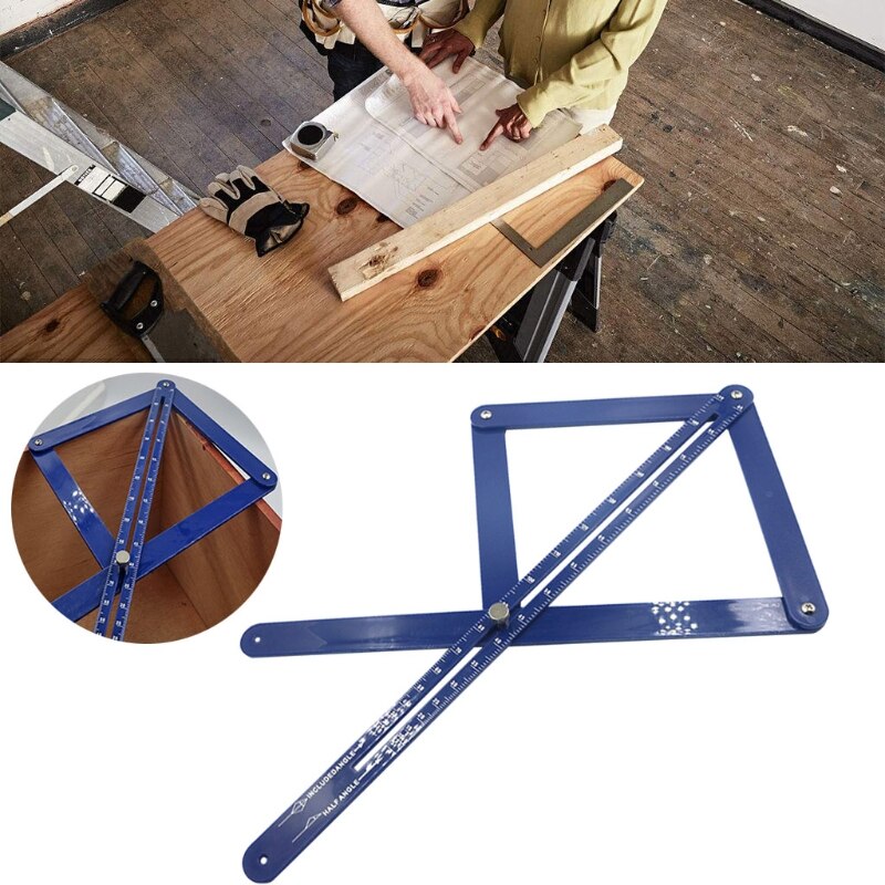 Transportador multifuncional de 38cm y 45cm, modelo de carpintería, herramienta de ángulo cuadrado para manualidades, buscador de esquinas, regla cuadrada