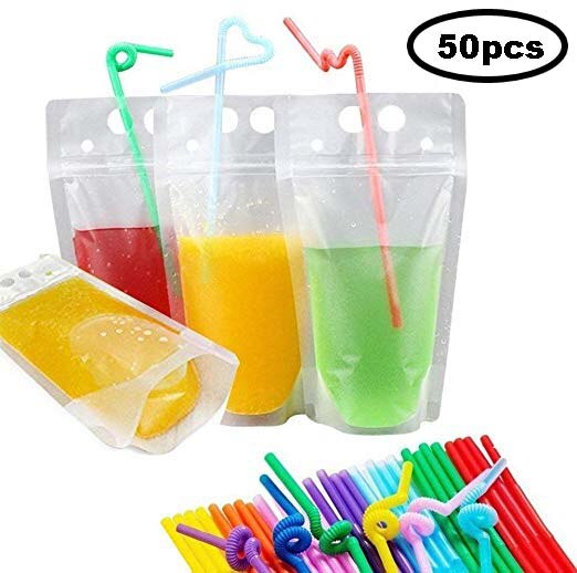 reusable juice pouch with straw