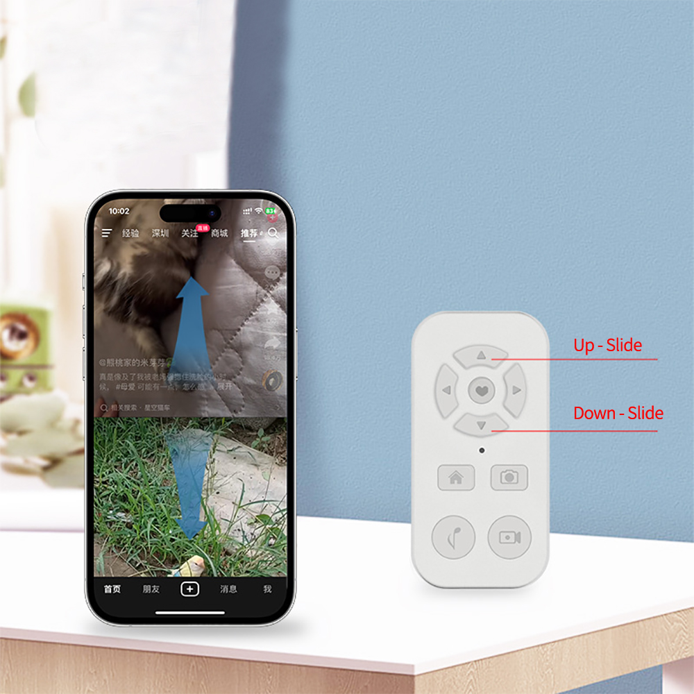 Control remoto Universal compatible con Bluetooth con controlador de nueve teclas para grabar vídeo de lanzar páginas para leer libros electrónicos