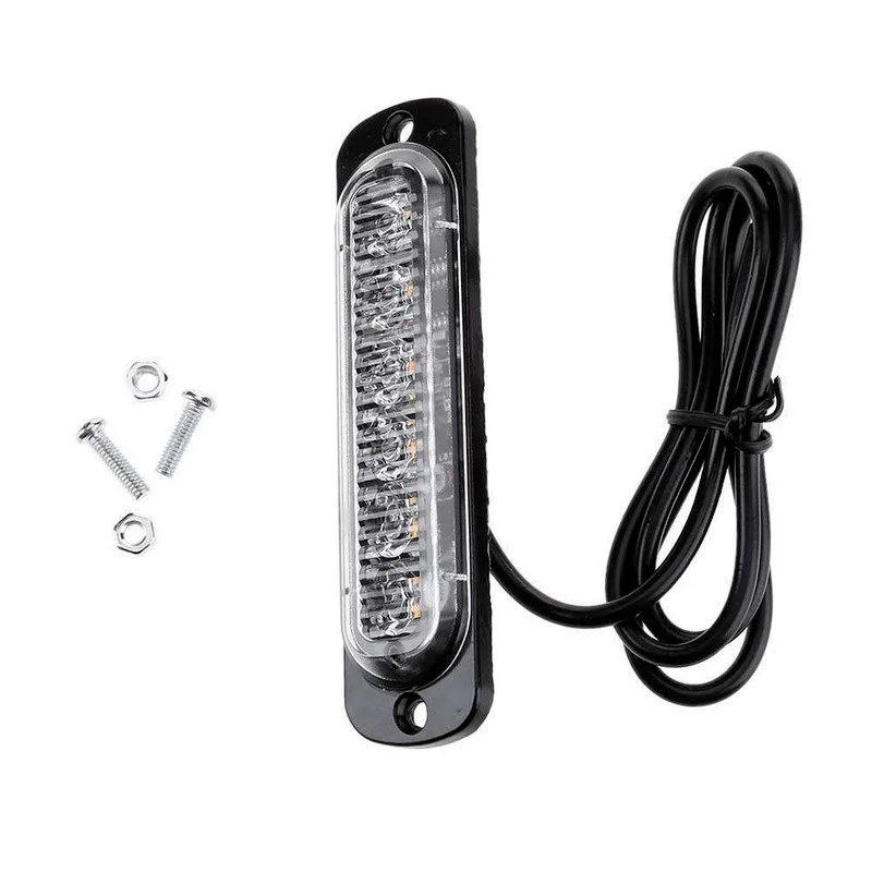6 LED-Blinkwarnleuchten für LKW, Auto, Motorrad, Gelb, Weiß, 18 Blitzmodi, Notfalllampe, 12–24 V, seitliche, hohe, helle Lichter