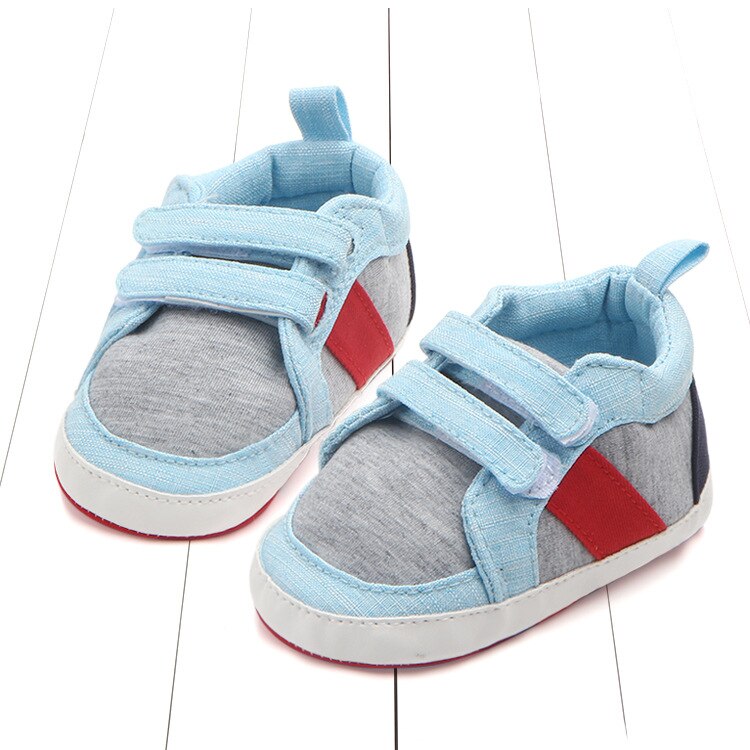 1 par duk baby antiskid första vandrare, härliga mjuka skor, småbarn / nyfödda prewalker: Himmelsblå / 3