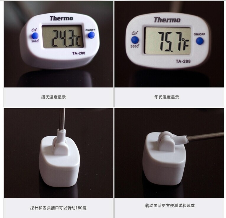 Ta288 Nadel Typ Lebensmittel Thermometer Küche Lebensmittel Milch H3W2 
