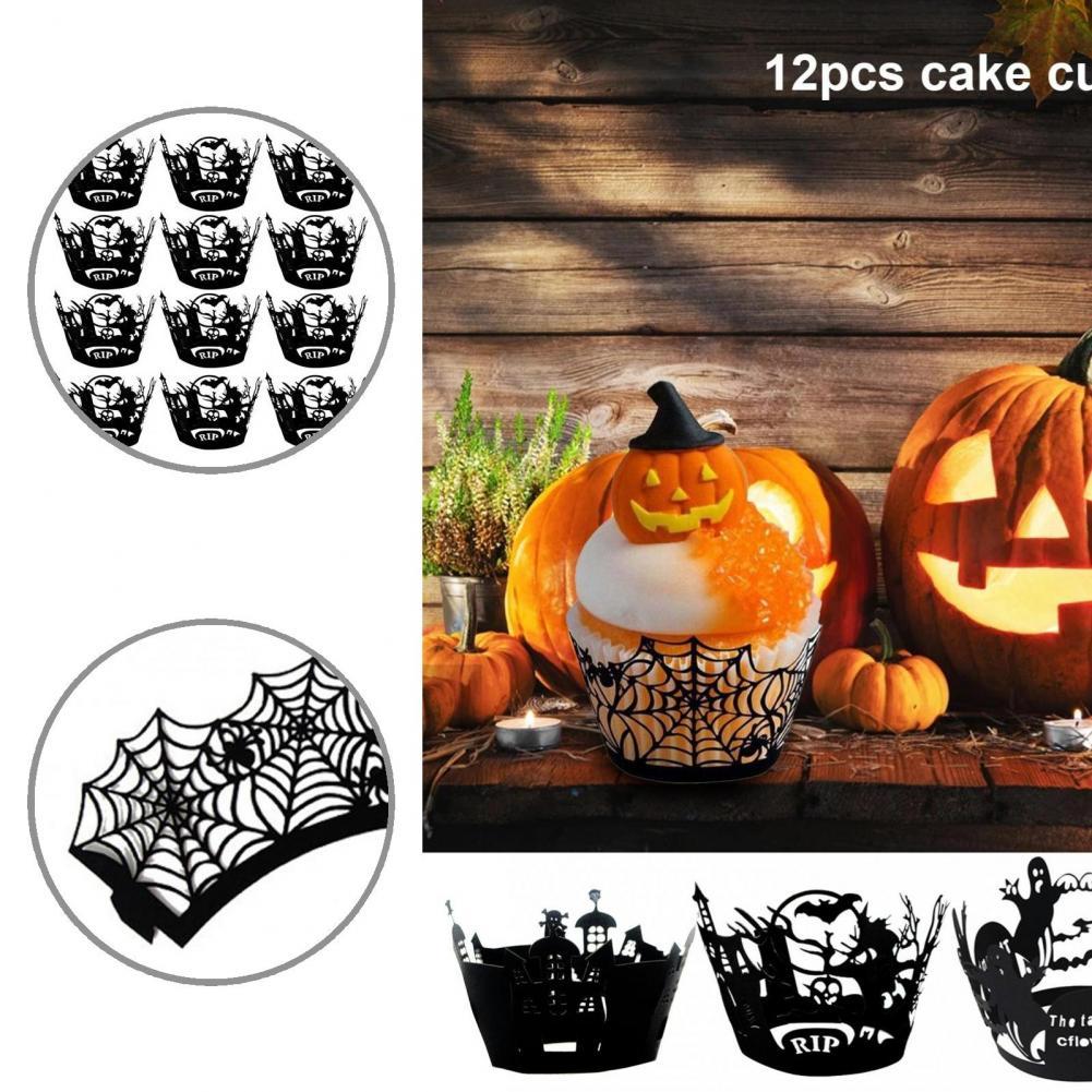 Cupcake Wraps Lightweight Cake Cups Wrappers Paper Fine Workmanship Practical Wide Application Halloween Cupcake Wraps