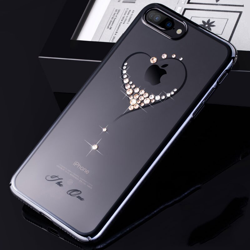 Kingxbar Bling Diamanten Kristall Fall Abdeckung Für iPhone 7 Plus 8 Plus Luxus Strass Frauen Hard Shell Klar Stoßfest