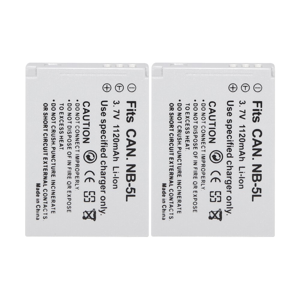 Original Aopuly NB-5L NB5L NB 5L Battery for Canon 90is 800 800is 850 850is 900 900is SD900 SX200 SD700IS SX230 SD800 IS: 2Batteries