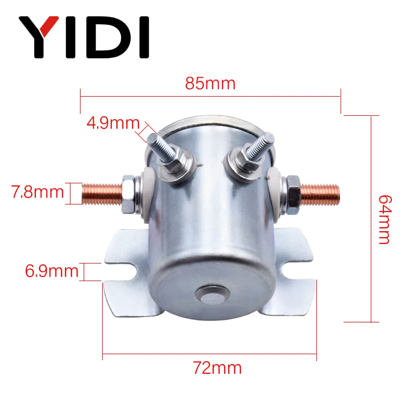 Universele Hoge Huidige Auto Elektrische Lier Solenoïde Motor Startrelais 12V 24V Dc 4 Terminals Fit Golfkar Heftruck Marine
