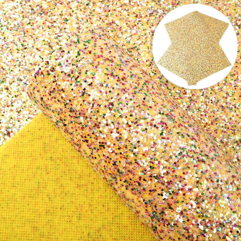 20*34cm Solid Color Chunky Glitter Faux Leather Fabric Sheets,DIY Handmade Materials For Making Projects,1Yc8030: 1093868001