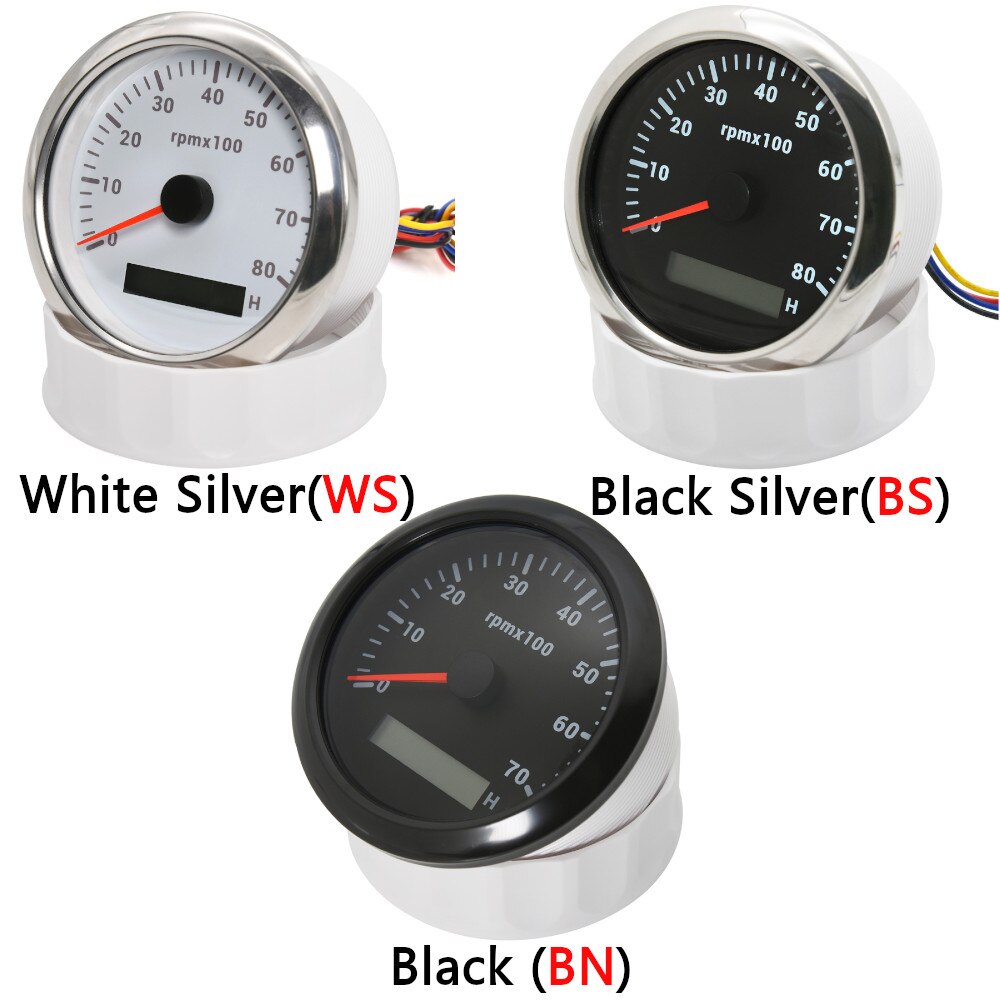 HD 85mm Tachometer 3000 6000 7000 RPM Mit 7 Farben Hintergrundbeleuchtung + Sensor Marine Boot RPM Meter Gauge LCD tacho Digitale Stunde Meter