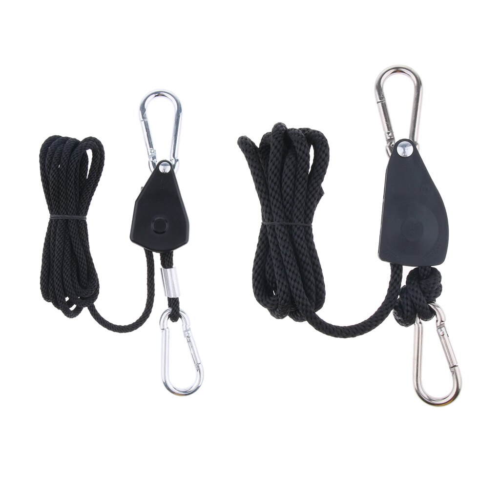 Multipurpose Camping Tent Rope Pulley Ratchet Hangers with Carabiner Buckle