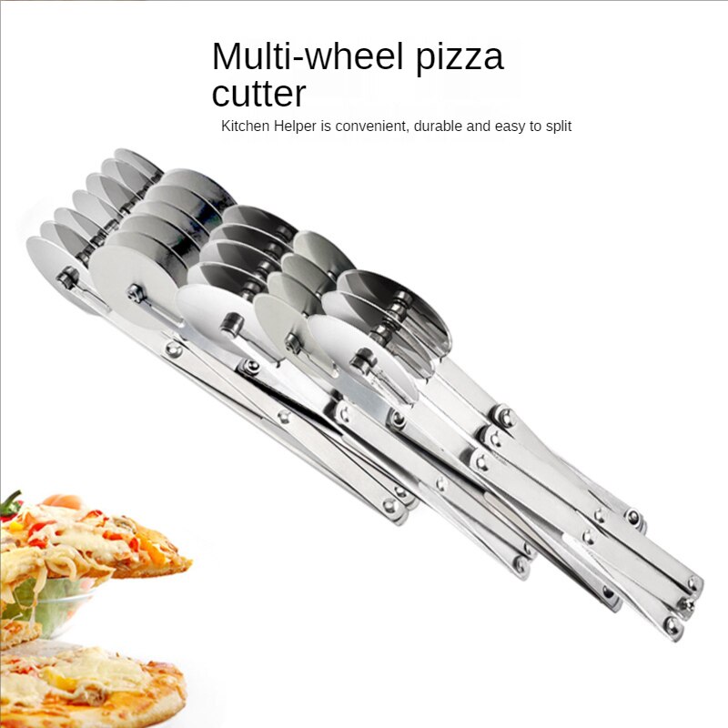 3/5/7 Wielen Cutter Deeg Divider Side Pasta Mes Flexibele Roller Blade Gebak Pizza Dunschiller Rvs Bakvormen Gereedschap