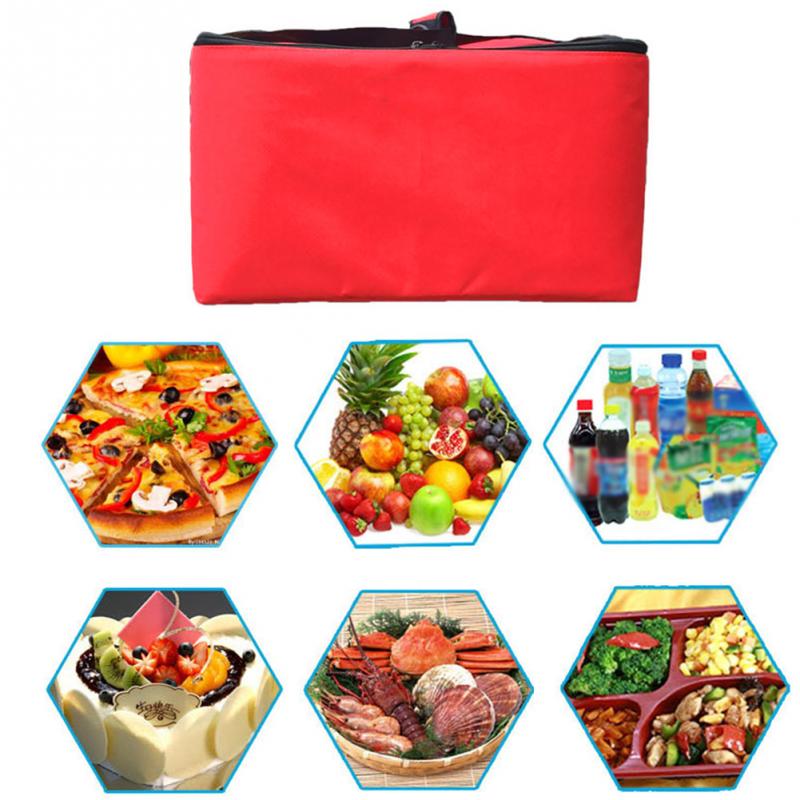 16 Inch Box Holder Oxford Cloth Fresh Food Durable Red Pizza Bag Storage Easy Use Strength Thermal Insulated Portable