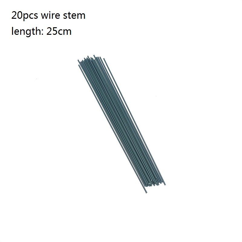 20 pçs 15/25/40cm diy haste de fio floral flor artificial haste verde material feito à mão accessoies para o ofício da arte da decoração do casamento: 25cm