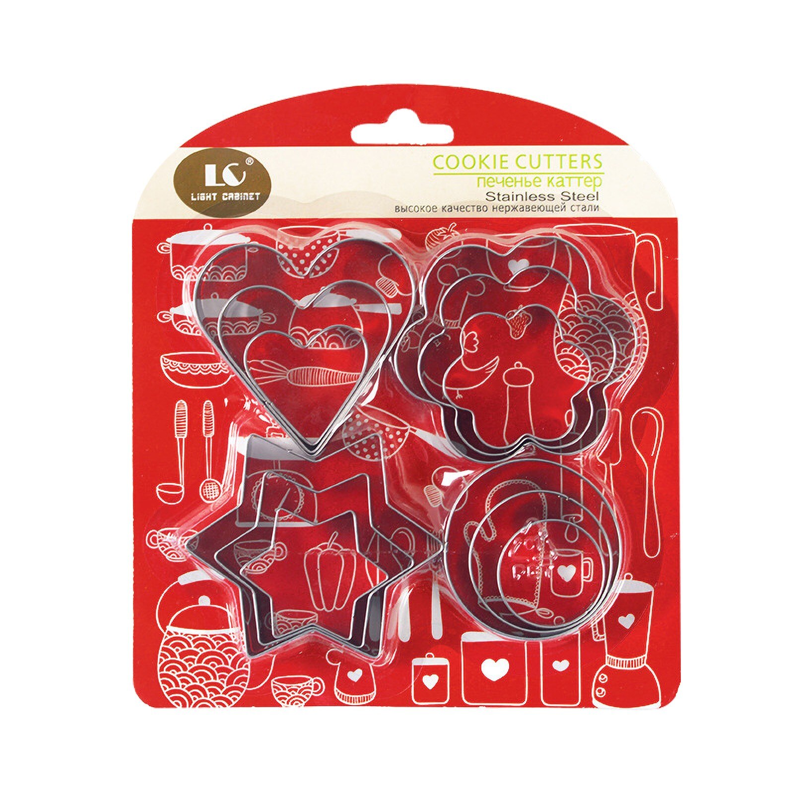 25 # Rvs 12 Delige Set Drie-Dimensionale Cookie Mold Cake Bakken Tools Diy Cookie Cutter Rvs cookie Gereedschap: A