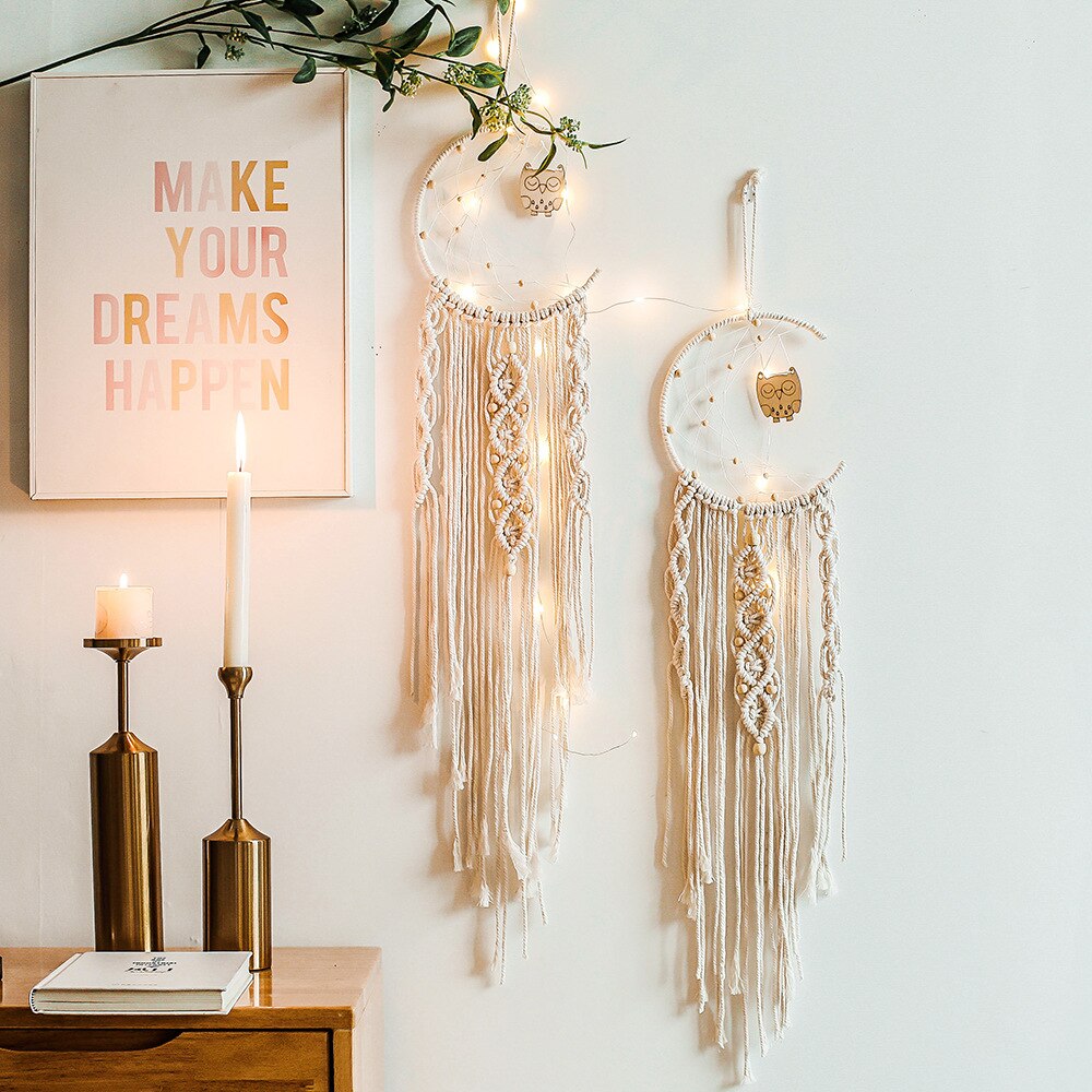 Attrape rêves en macramé, décoration nordique pour chambre, style Boho, décoration murale pour chambre d'enfant