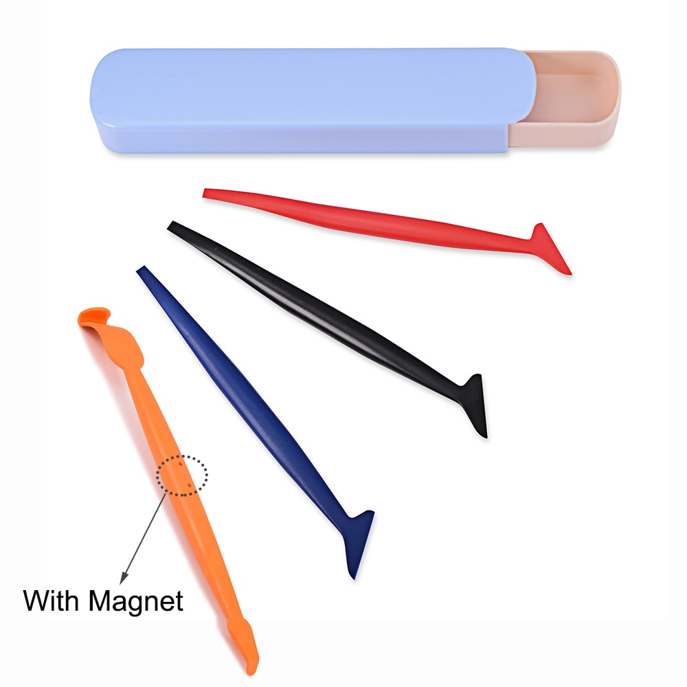 FOSHIO 4pcs Car Vinyl Film Wrap Micro Stick Magnet Squeegee Scraper Car Sticker Styling Tool Window Tint Wrapping Install Tool