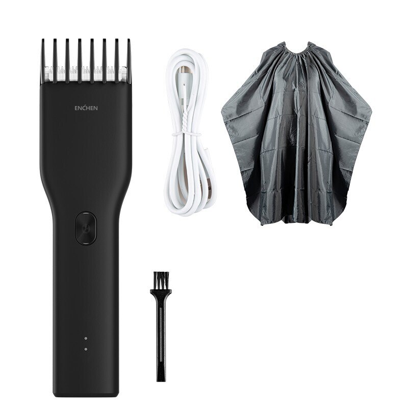 ENCHEN Boost USB Electric Hair Clippers Trimmers For Men Adults Kids Cordless Rechargeable Hair Cutter Machine: Black Set 1