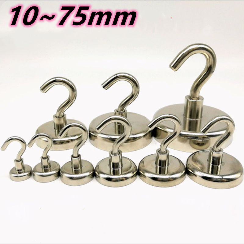 Heavy Duty Magnetic Hook Multiple specifications Strong Neodymium Magnets Hook Home Kitchen Workplace etc Storage Organization