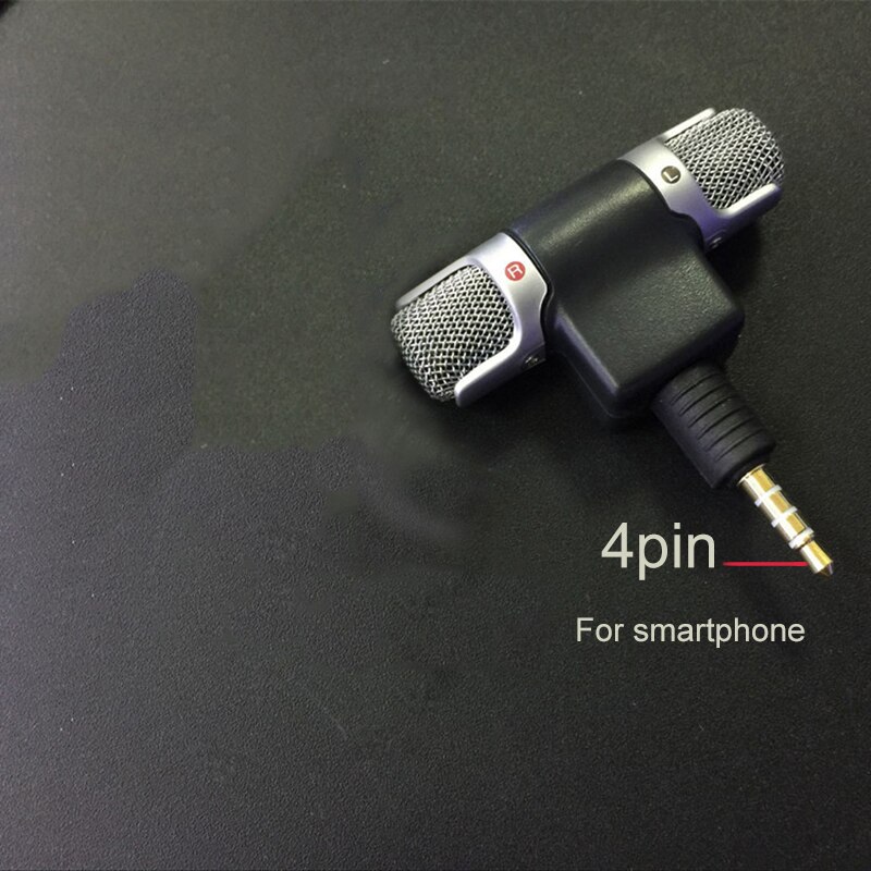 Mini 3.5mm Jack Microphone Stereo Mic For Recording Mobile Phone Studio Interview Microphone For smartphone PC Camera: 4pin