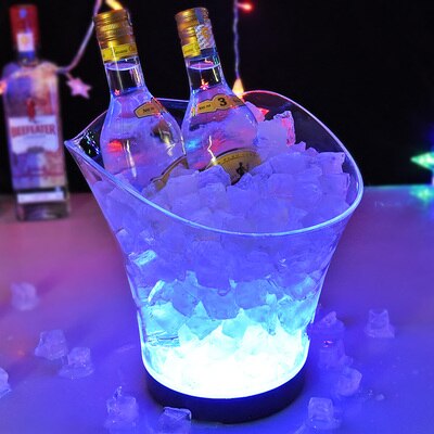 LED Rechargeable Ice Bucket 5.5L wine whisky Cooler Colors Changing Champagne Wine Bucket for Party Home Bar nightclub: 1