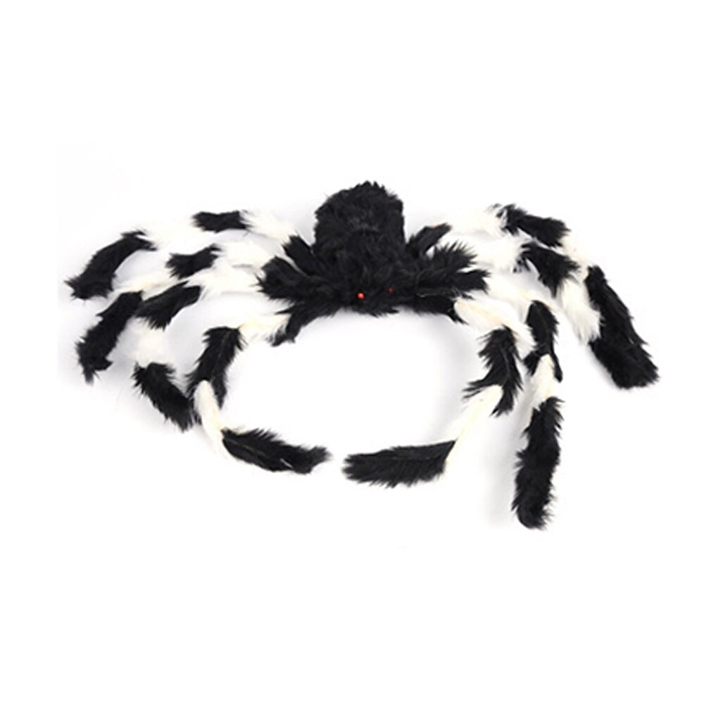 Verklighetstrogna halloween rekvisita plysch spindel leksaksimuleringsmaterial för fest 30cm läskiga spindlar 6 färger: Svart vit