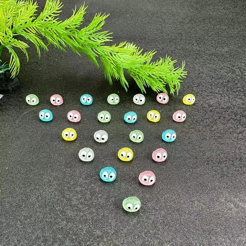 10 Stücke Leuchtende Briketts Elfen Schwarze Kugel Sprit Ente Figur Wohnkultur Leuchtende Miniatur Gebühr Garten Dekoration Zubehör