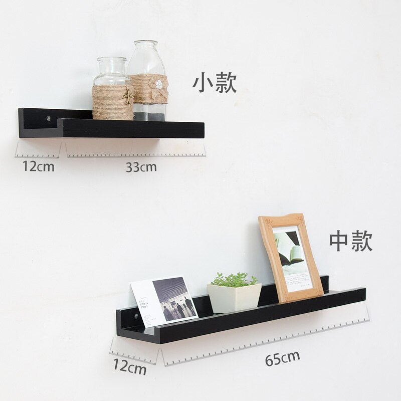 Pure solid wood one-word partition oak wall rack wall hanging living room TV wall shelf bedroom wall board