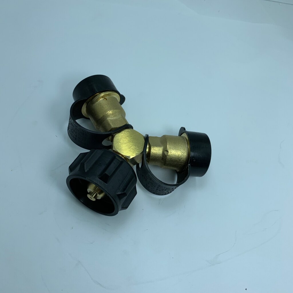 Adaptador Universal de tanque de propano de 2 vías, divisor que convierte QCC para parrilla de barbacoa Y adaptador de tanque de propano