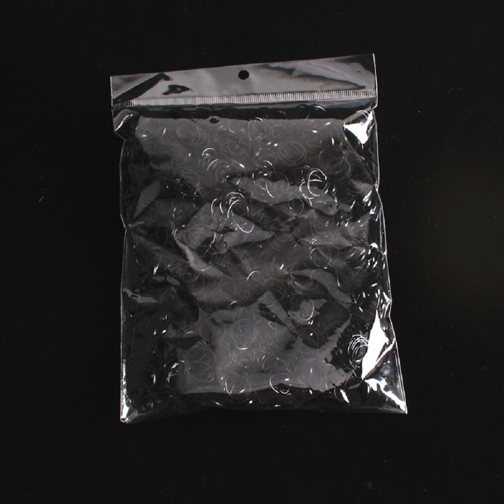 2000 st/påse hår gummisnöre gummiband transparent vit 1mm genomskinlig hästsvanshållare elastisk gummi hårrep flätningsverktyg