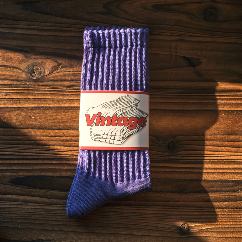 Herr vintage herr medelstora tubstrumpor unisex japanska enfärgade förtjockade sportstrumpor handduksbotten par stickade vardagsstrumpor