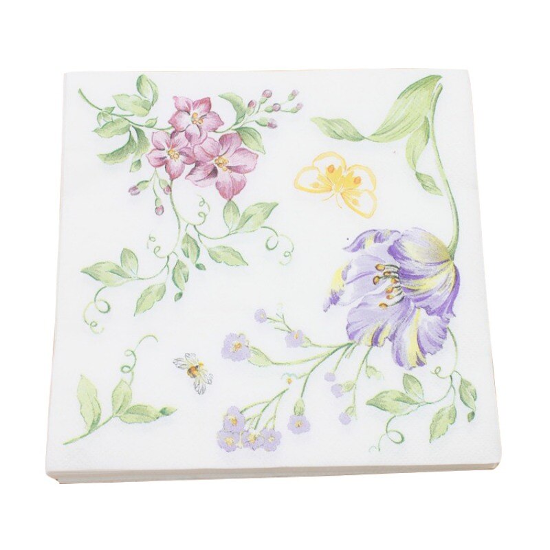 20 sztuk nadruk kwiat papierowe serwetki tkanki na ślub i strona bibuła ozdobna tkanina Decoupage serwetka 33cm * 33cm 1 paczka/partia: C