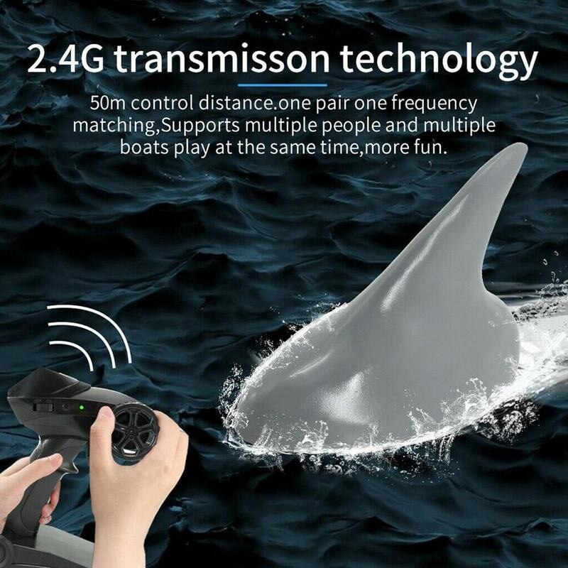 Requin aileron RC bateau 2.4GHz télécommande jouets électriques pour enfants Simulation extérieure Spoof vitesse requin jouet enfants 15km/ G4E3