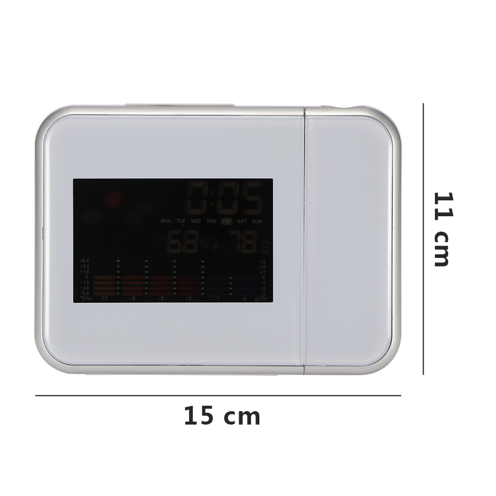 Time Watch Multi Function Digital Alarm Clocks Color Screen Desktop Clock Display Weather Calendar Time Projection 1 Pcs