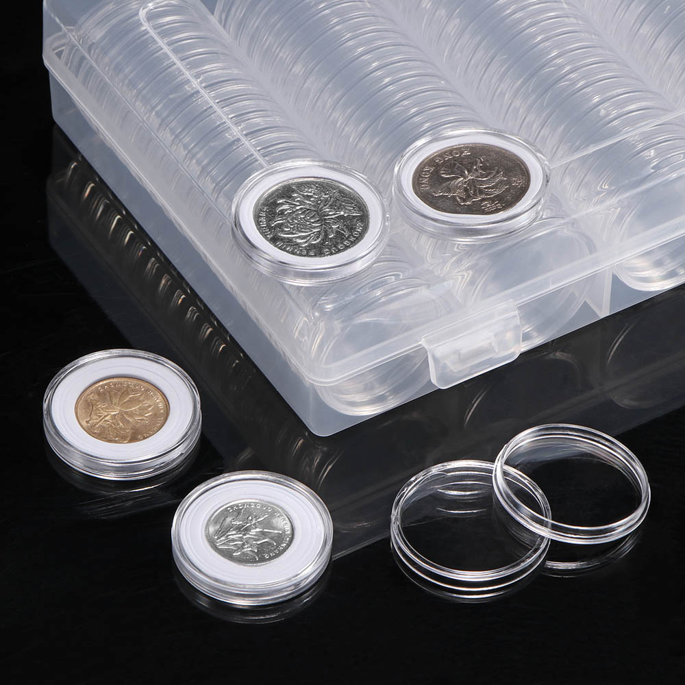 100 Stks/set Diameter 30Mmplastic Clear Capsule Collection 16/20/25/27/30/38/46 Coin opbergdoos Ambachten Containers Opslag