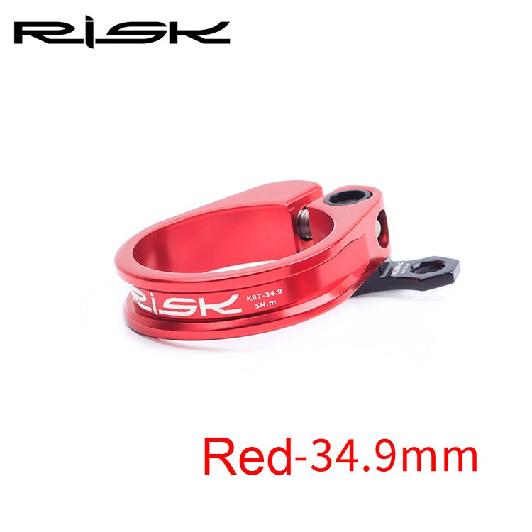 Cykel 31.8/34.9mm mtb cykel sadelpind klemme ultralet lås cykel saddelpinde klemmer med kabel organizer road cykel sadelpind klip: 34.9mm røde