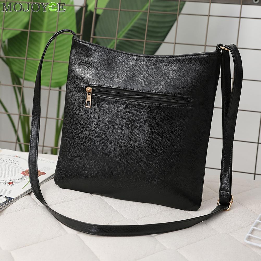 Frauen retro Crossbody Schulter Tasche Einfarbig PU Leder Bote Große Kapazität Weibliche Täglichen Reise Handtaschen