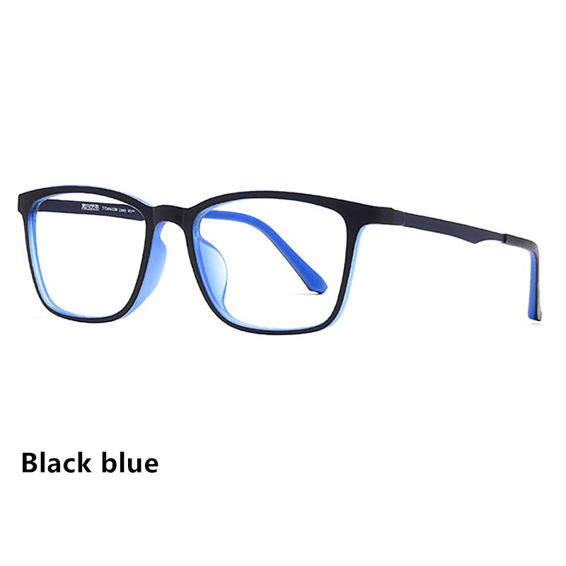 Yimatuili Comfortabele Vierkante Hoge Quali TR90 Eyewear Mannen Ultra Licht Puur Titanium Recept Brillen Frame Optica Y8808: Blauw