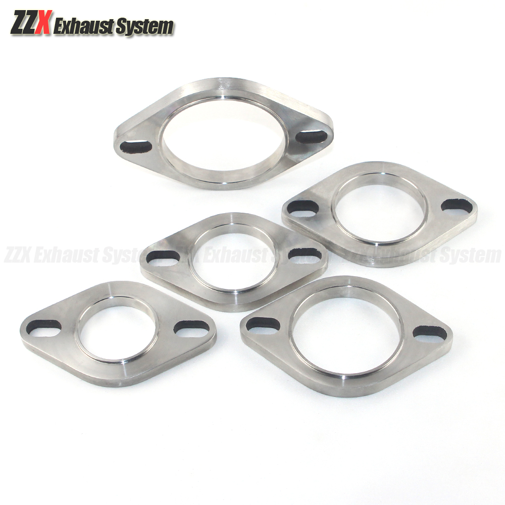 Automotive exhaust muffler 304 stainless steel welded flange two-hole sealing gasket 45/51/57/60/63/70/76mm