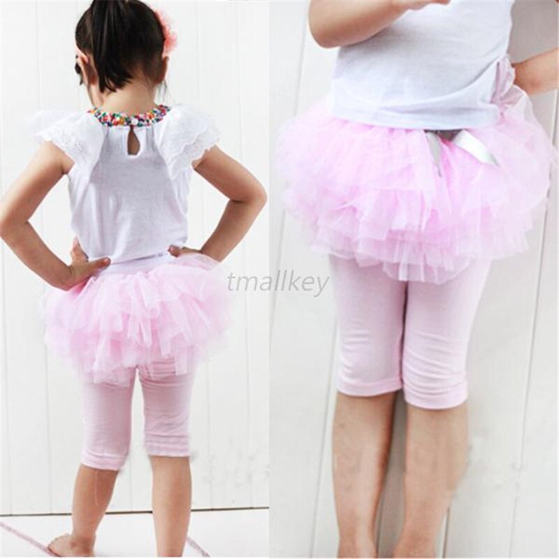 Baby Meisje Tutu Rok Culottes Leggings Gaas Broek Party Rokken Met Boog Dans Kleding 0-3 Jaar with3 Kleuren