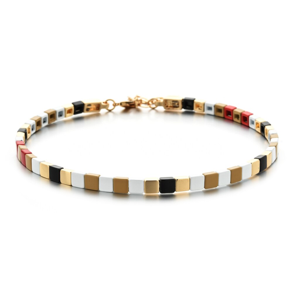 Collier ras du cou court pour femmes, perles colorées arc-en-ciel, pour la plage, bricolage, bijoux pour filles, de fête,: SL1262